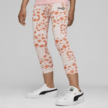 Skinny Pantalon de sport 'Essentials' PUMA en orange : devant