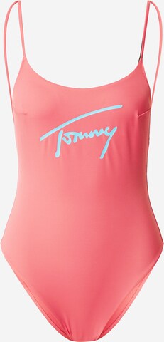 Tommy Jeans Bustier Badeanzug in Pink: predná strana