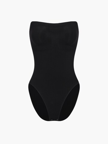 cfab (formerly creamy fabrics) Shapingbody 'Trägerloser Bodysuit Sculpting Shapewear mit Slip'‌‌‌‌‌‌‌‌‌‌ in Schwarz: Vorderseite