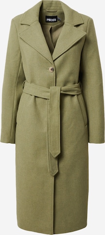 PIECES Between-Seasons Coat 'Josie' in Green: front