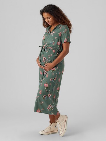 Vero Moda Maternity Skjortklänning 'Measy' i grön: framsida