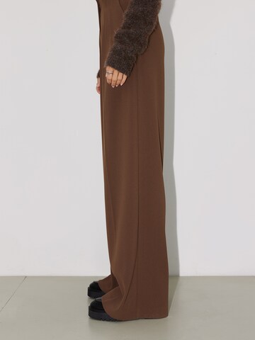 LeGer by Lena Gercke Wide leg Pleat-front trousers 'Camilla' in Brown