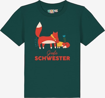 T-Shirt 'Fuchs Große Schwester' watabout.kids en vert : devant