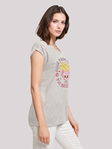 F4NT4STIC Shirt 'Time Fries when I am with you Valentinstag' in Grey
