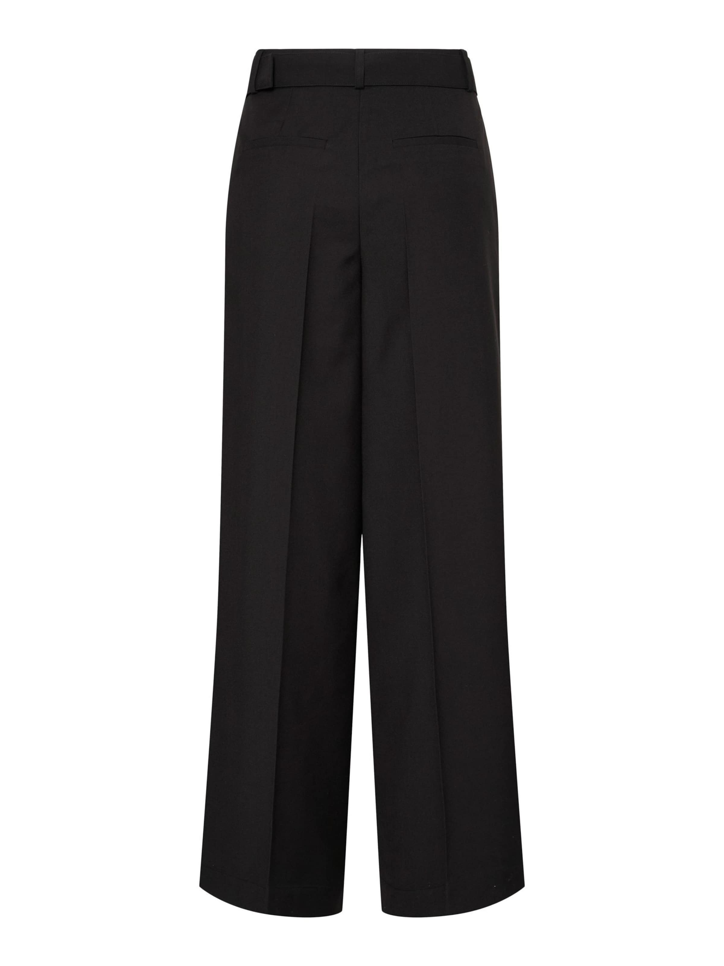 YAS Wide Leg Bukser med lægfolder 'YASErima' i sort