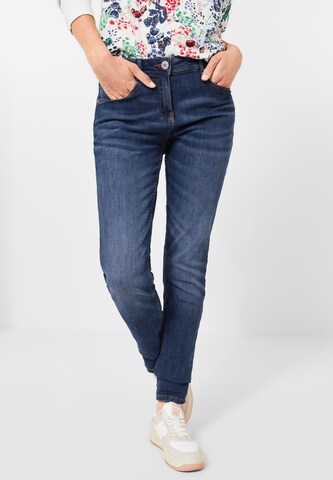 CECIL Slimfit Jeans in Blauw: voorkant