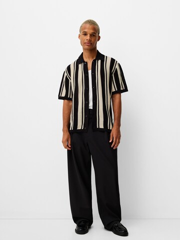 Bershka Comfort fit Button Up Shirt in Beige