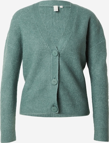 QS Knit Cardigan in Green: front