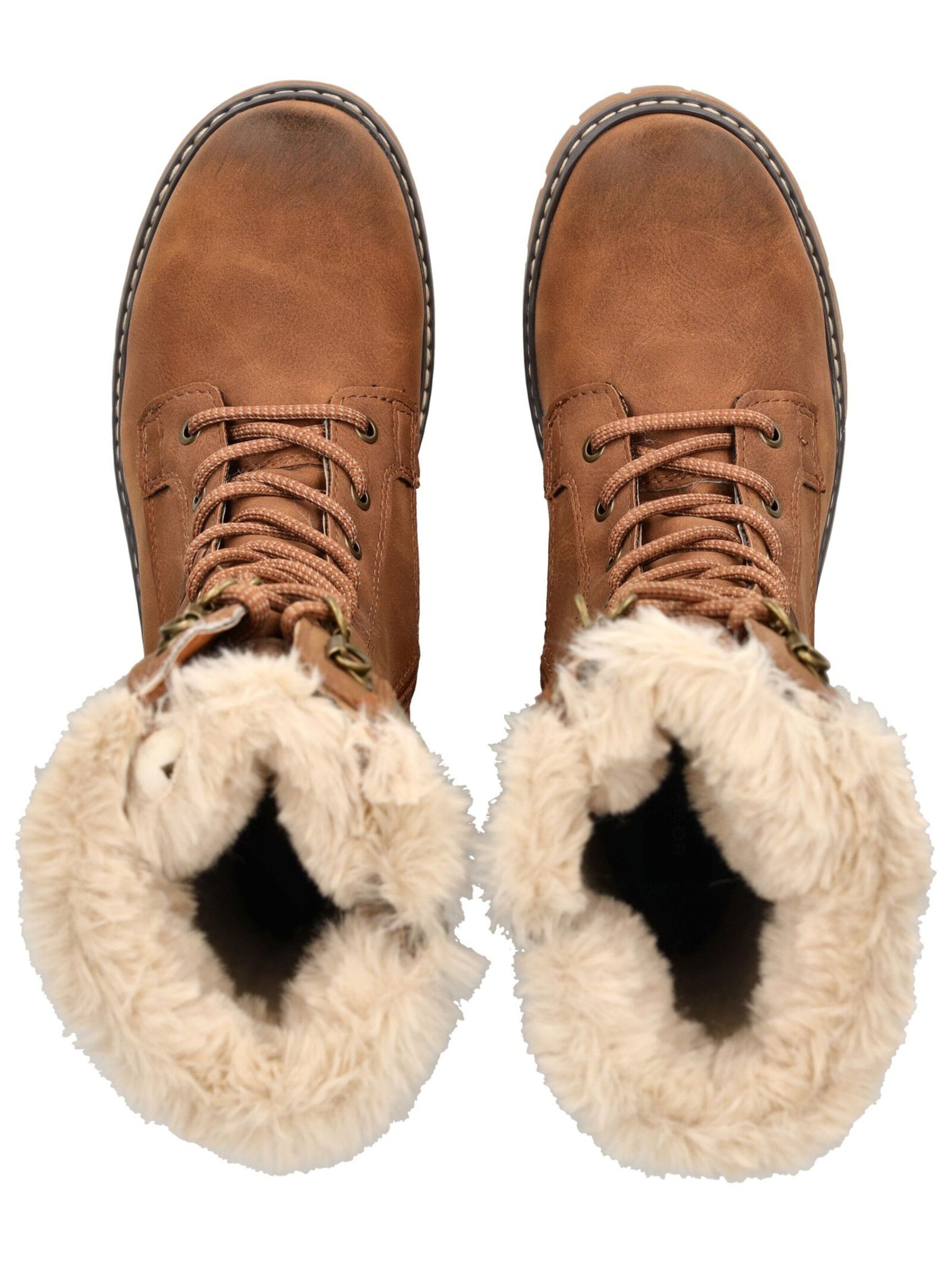 TOM TAILOR Lace-Up Boots in Brown