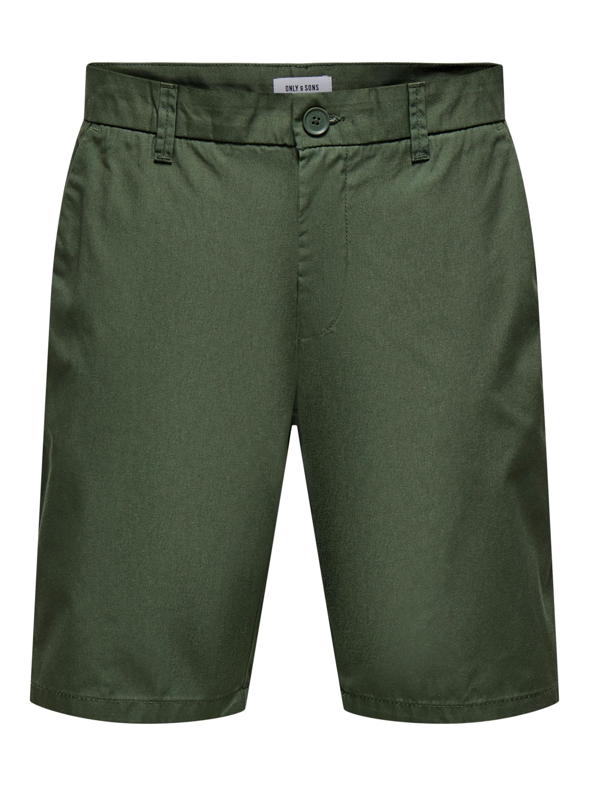Only & Sons Slimfit Lærredsbukser 'ONSKal' i grøn: forside