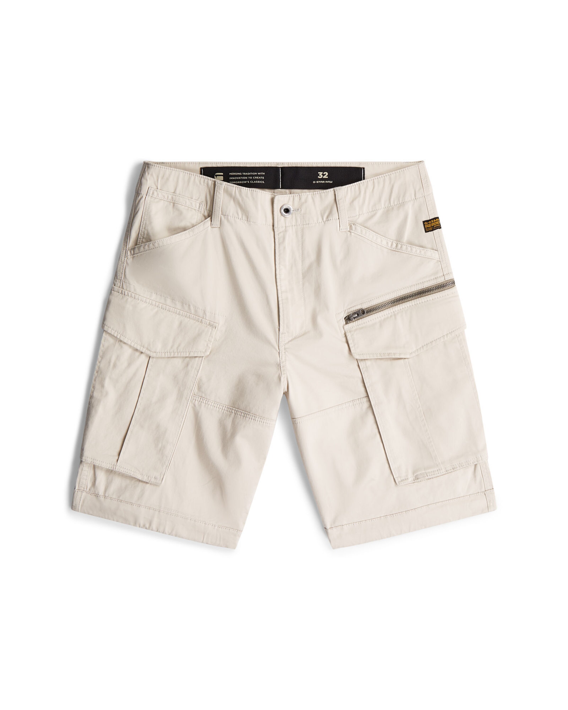 Pantalon 'Zip Relaxed Shorts' G-STAR en blanc : devant