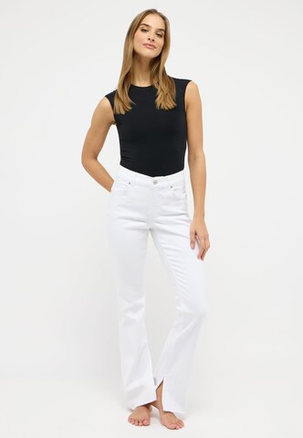 Angels Boot cut Jeans 'Leni Slit Fringe' in White