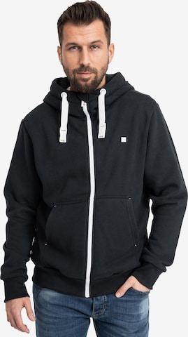 deproc Sweatjacke 'FinnCMYK II MEN' in Schwarz: Vorderseite