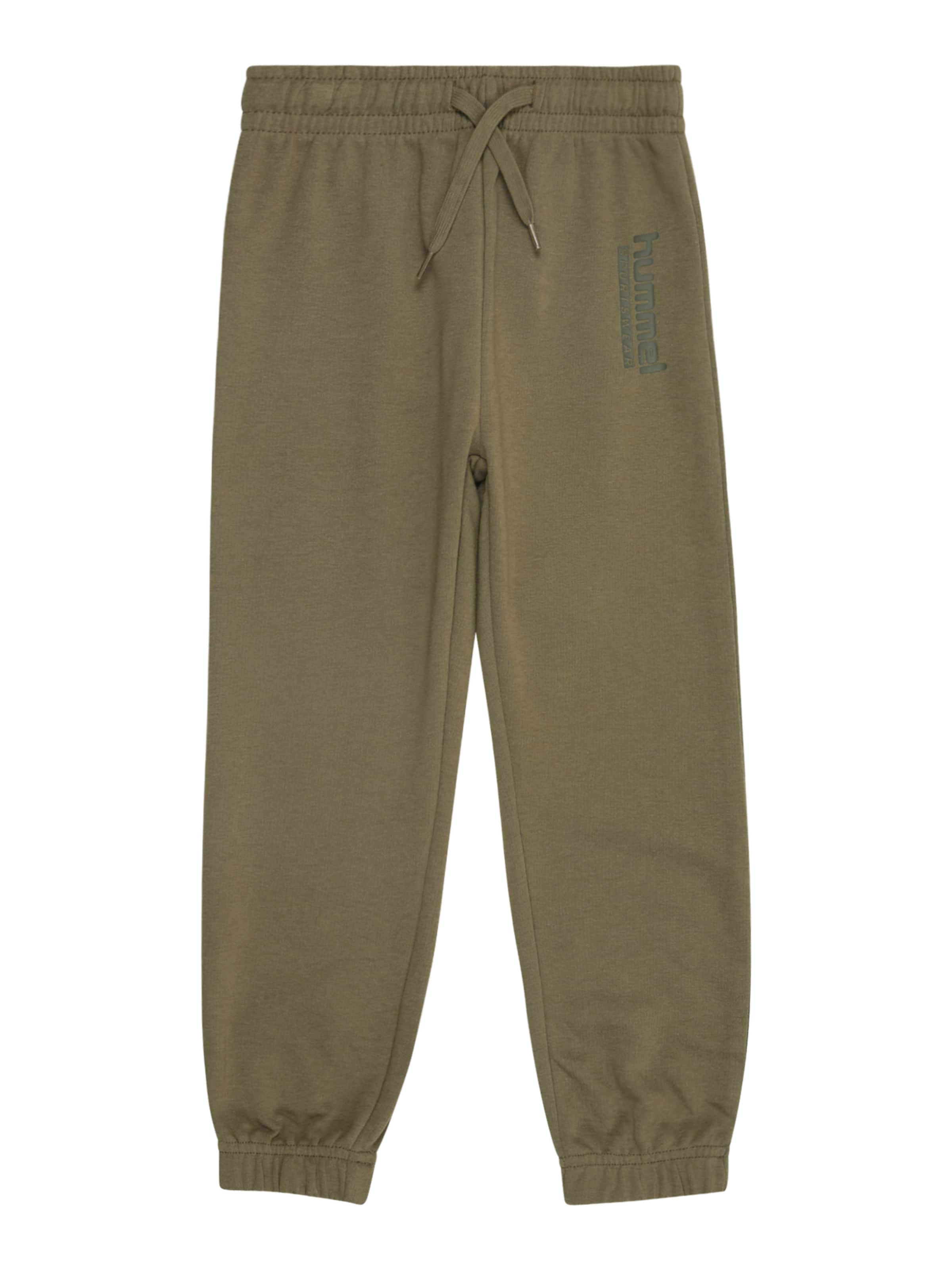 Hummel - Tapered Pantalón deportivo en verde: frente