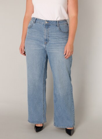 BASE LEVEL CURVY Wide Leg Jeans in Blau: Vorderseite