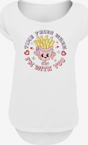 F4NT4STIC Shirt 'Time Fries when I am with you Valentinstag' in Wit: voorkant