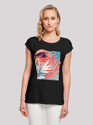 F2 T-Shirt 'Beach Vibes Sommer Style' in Schwarz: Vorderseite