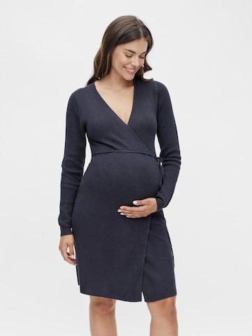 MAMALICIOUS Gebreide jurk 'TESS' in Blauw: voorkant