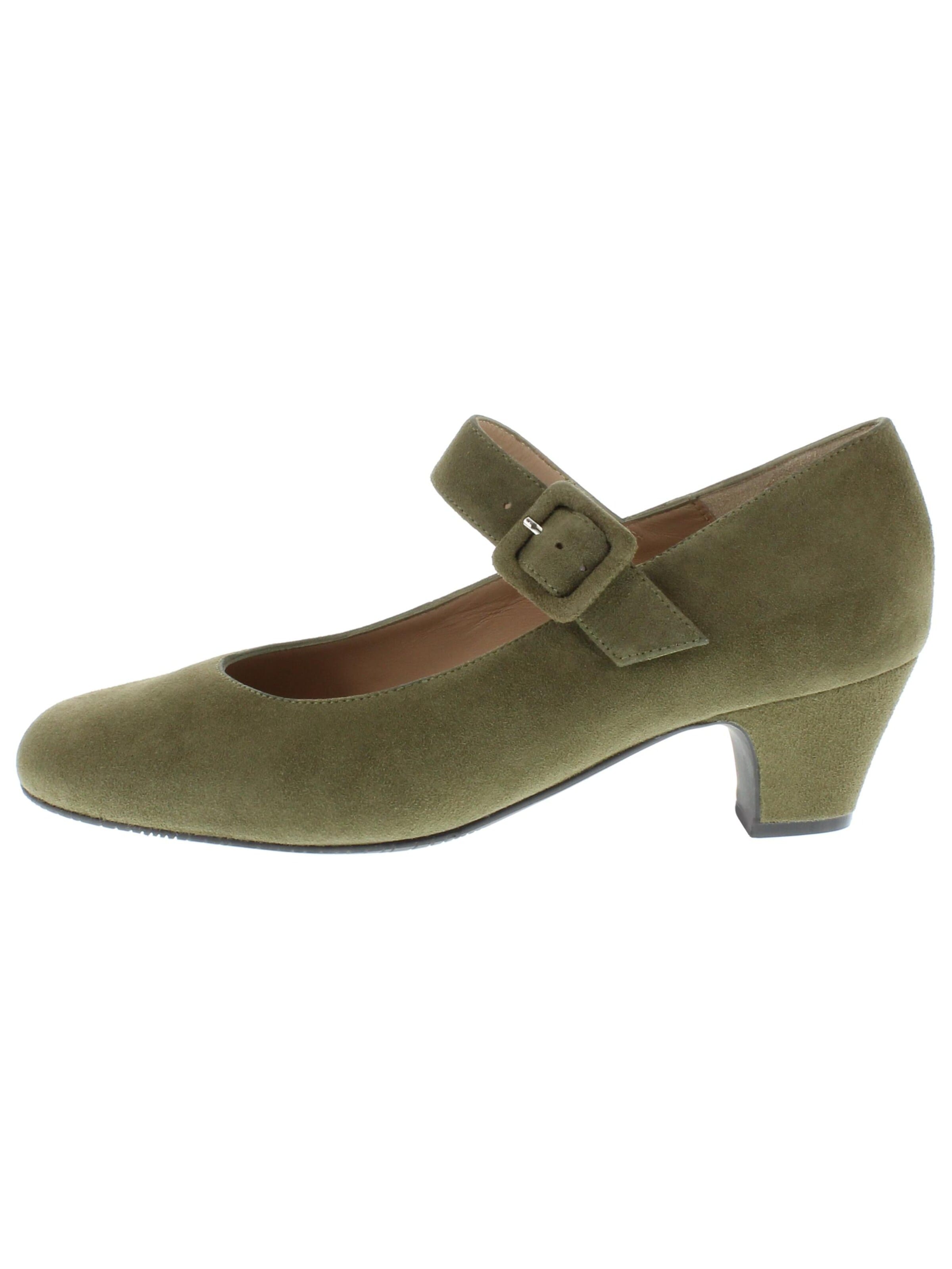 XAVER LUIS Schuhmanufaktur Pumps 'BETTINA - Spangenpumps mit Leder-Schließe'‌‌‌‌‌‌‌‌‌‌ in 36 in oliv, Produktansicht