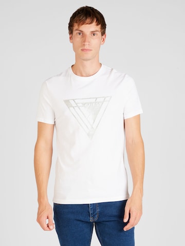 T-Shirt GUESS en blanc : devant