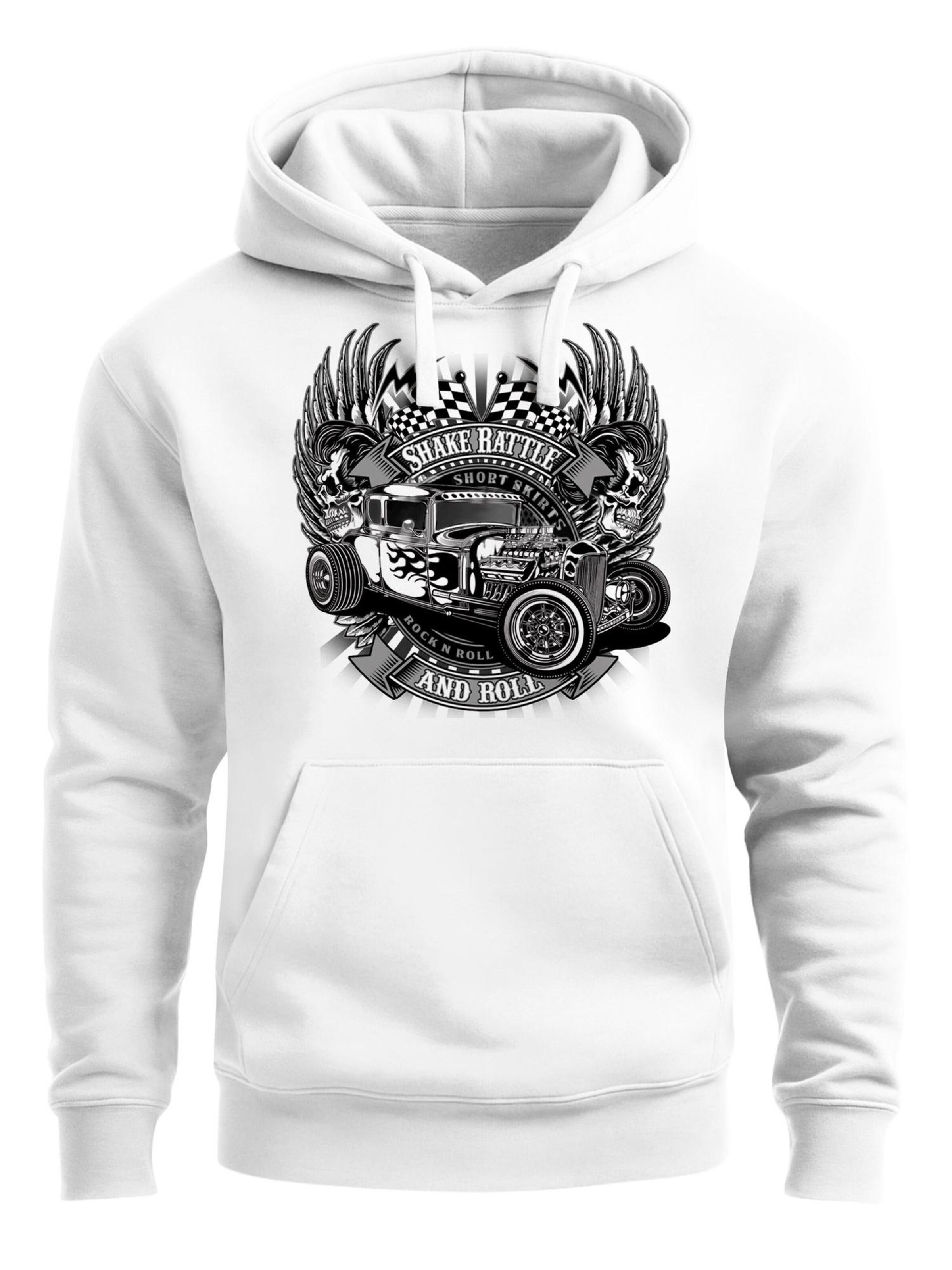 Neverless Sweatshirt 'Hot Rod'‌‌‌ in Weiß: Vorderseite