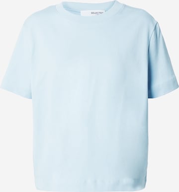 SELECTED FEMME T-shirt 'ESSENTIAL' i blå: framsida