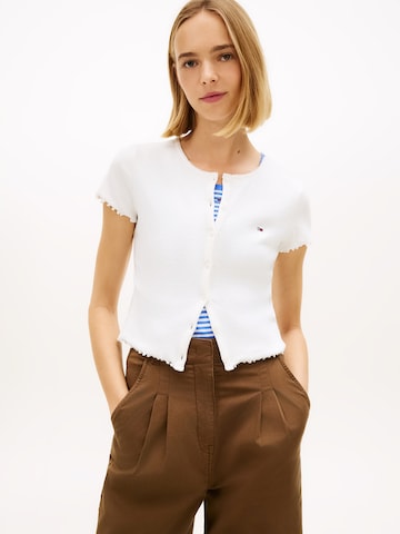 Tommy Jeans Kardigán - Biela: predná strana