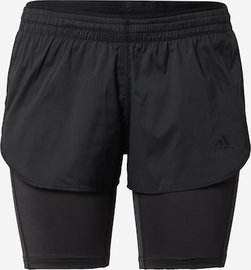 Skinny Pantaloni sport 'Run Fast' de la ADIDAS SPORTSWEAR pe negru: față