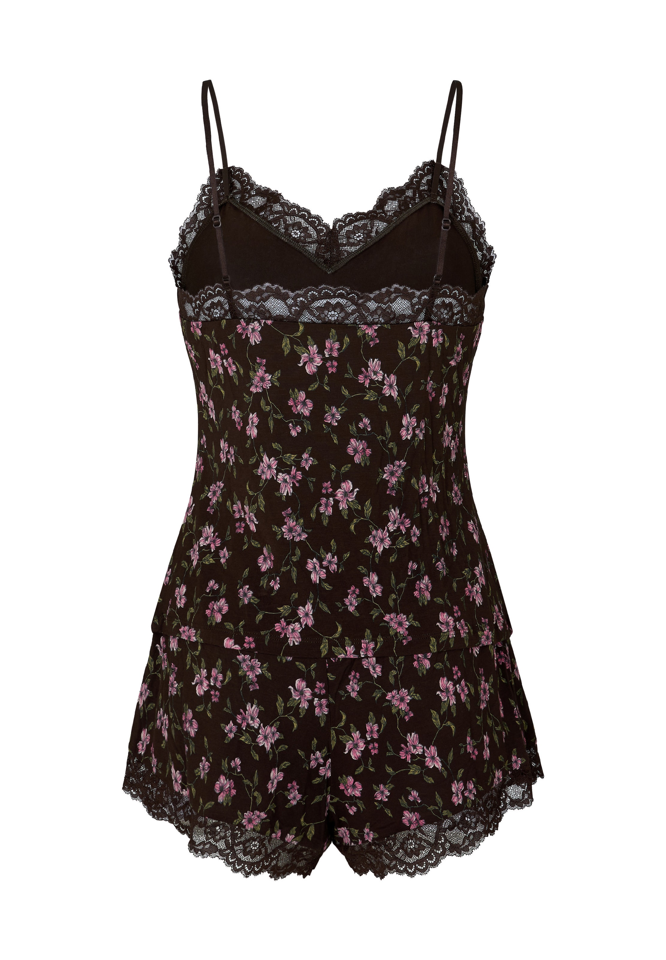 Hunkemöller Korte pyjama 'Nana' in Bruin