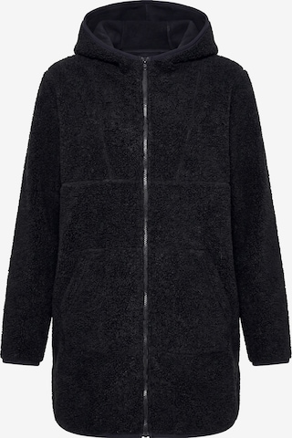 Ulla Popken Fleecejacke in Schwarz: Vorderseite