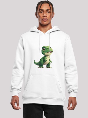 Sweat-shirt 'Süßer grüner Dino' F4NT4STIC en blanc : devant