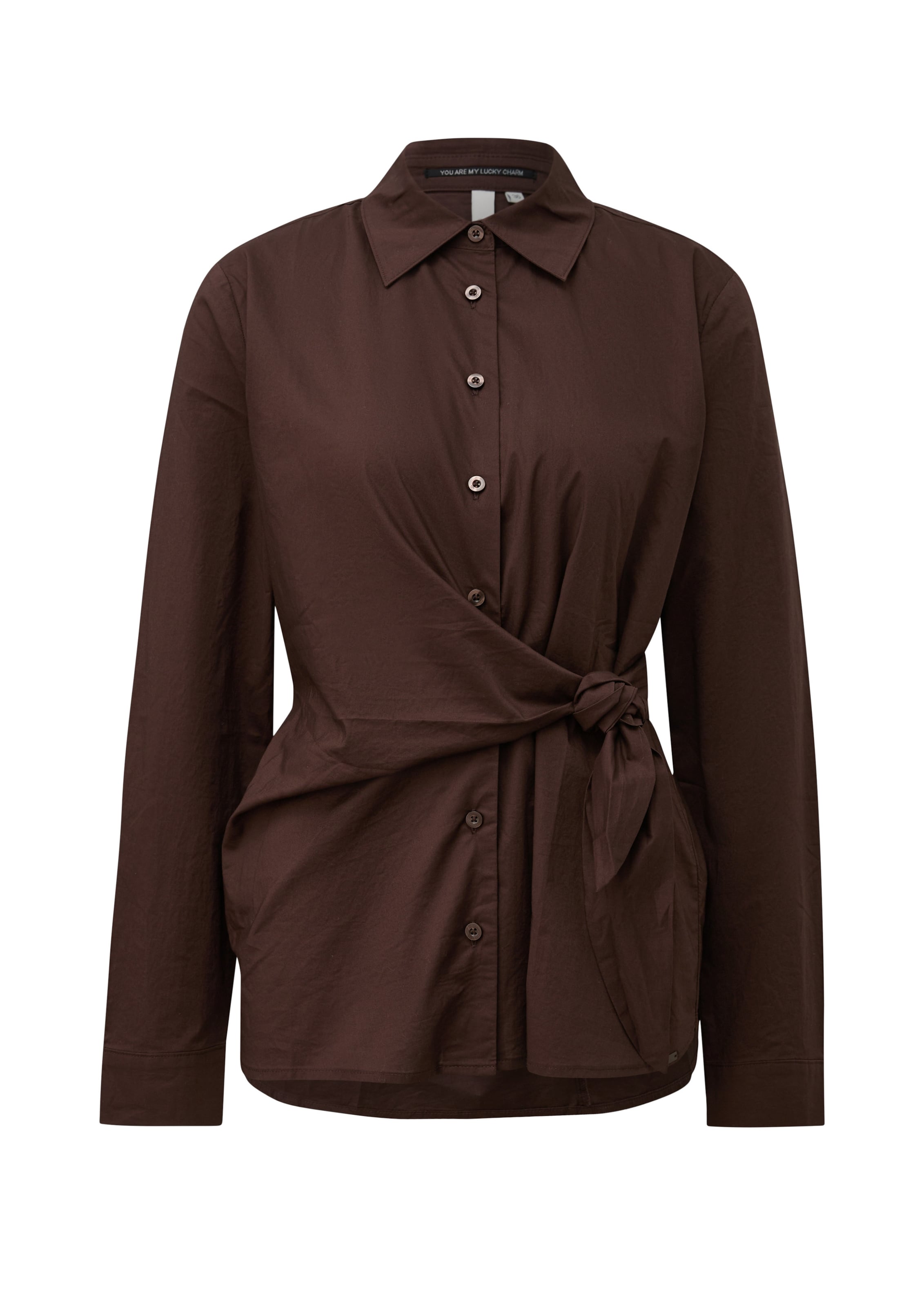 QS Blouse in Bruin: voorkant