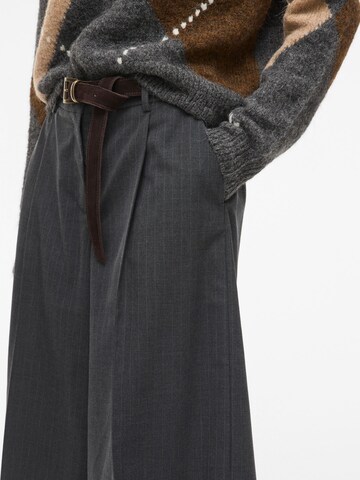 ROUGE EDIT Wide Leg Bukser med fals i grå