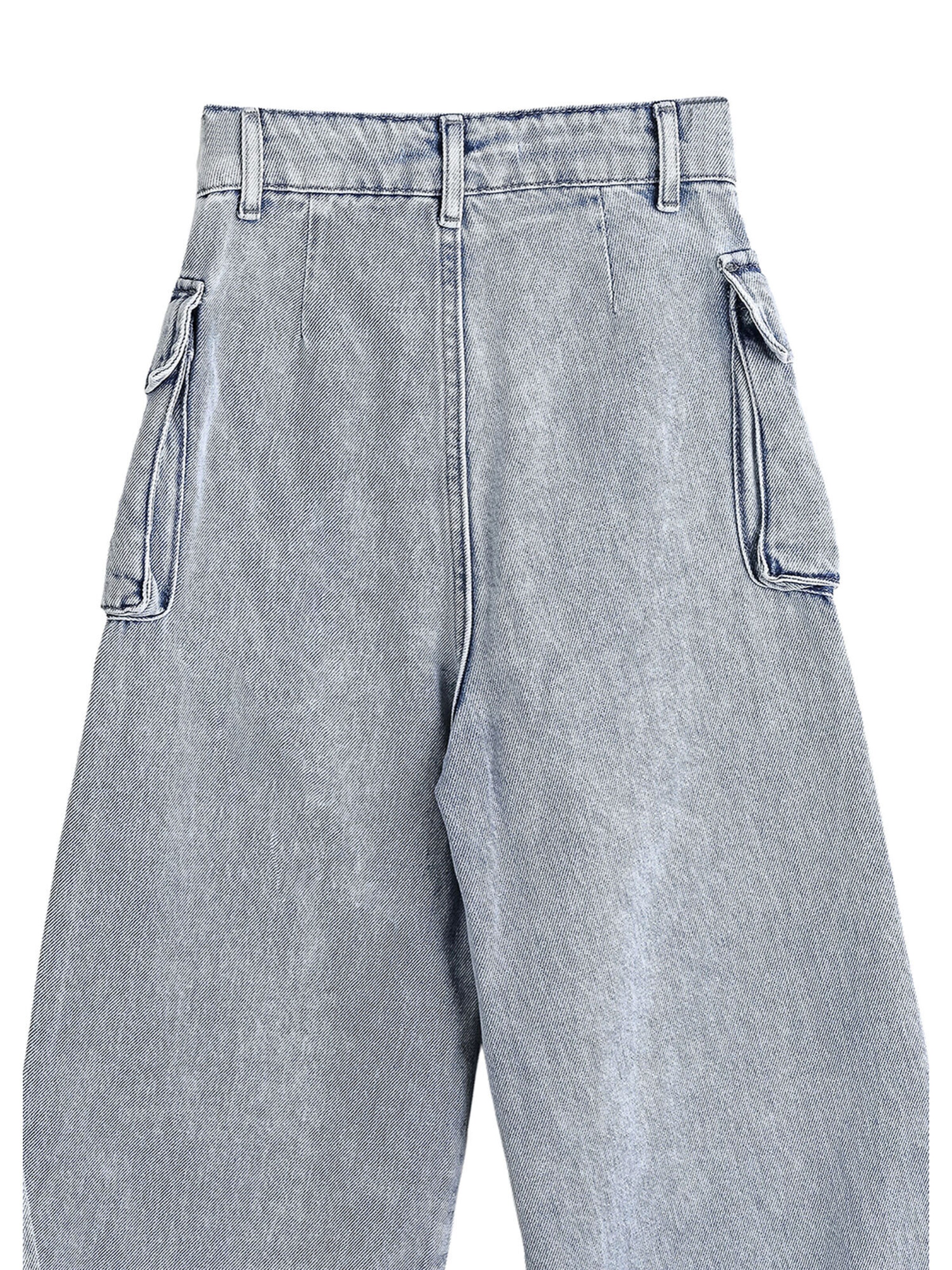 Solang Regular Hose Denim-Cargo-Hose mit Cargotaschen in Blau