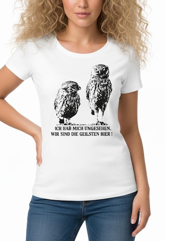 MAKAYA Shirt 'Hab mich umgesehen..' in White