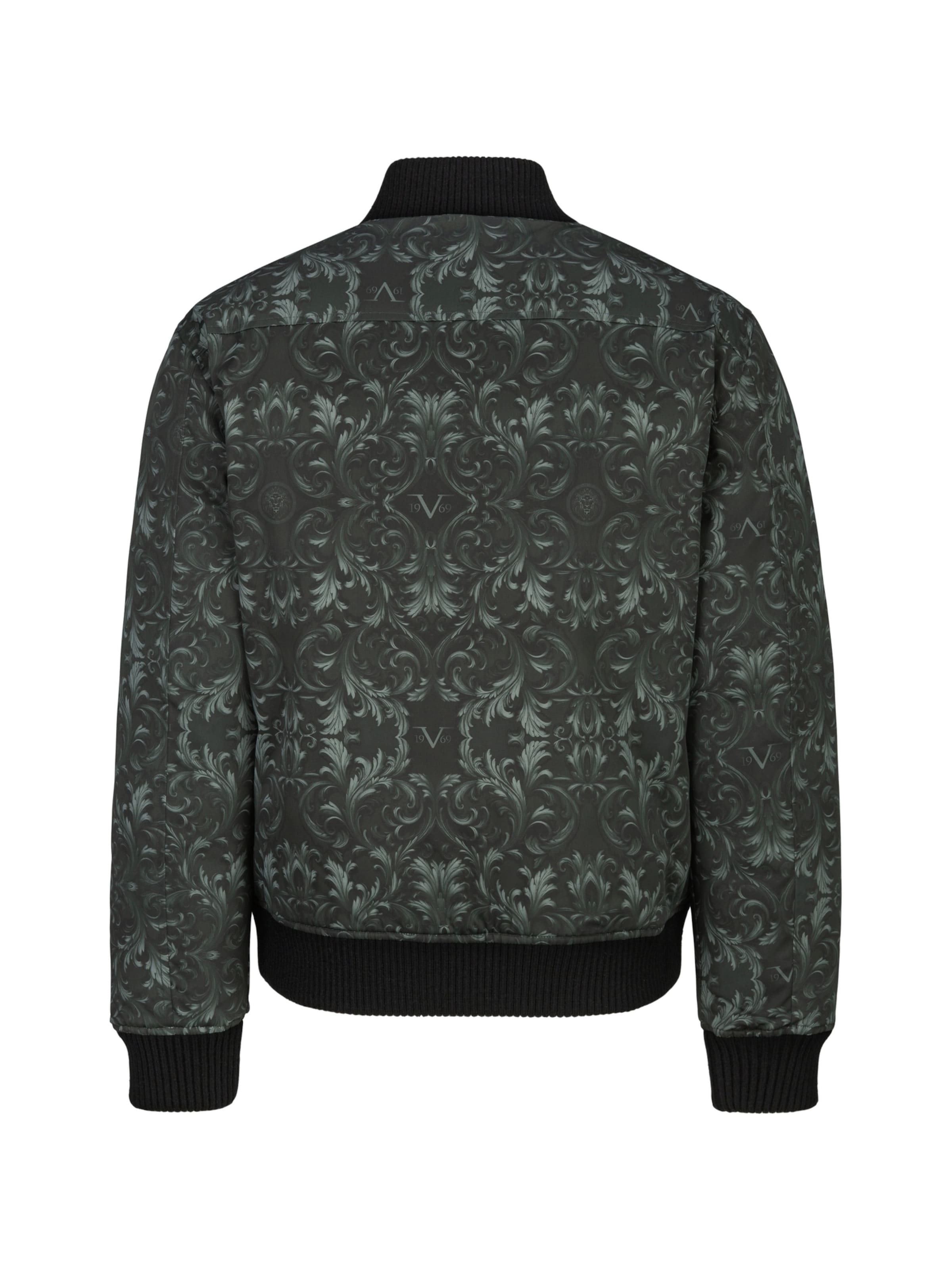 19V69 ITALIA Between-Season Jacket 'Camillo Baroque Str' in Black