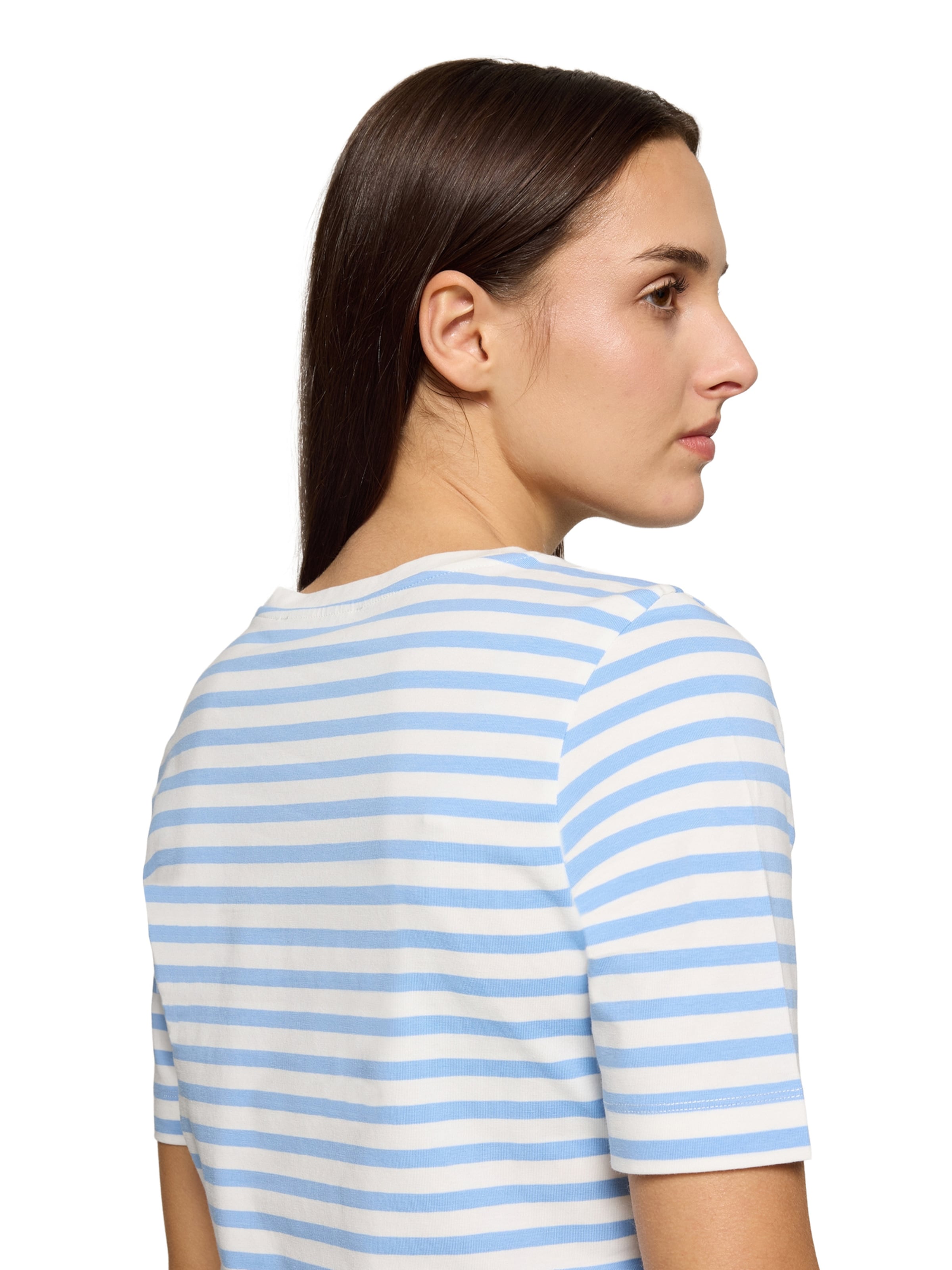 Betty & Co Basic Shirt mit Ringel in Weiß