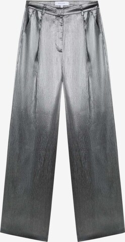 Wide leg Pantaloni con pieghe di Scalpers in argento: frontale