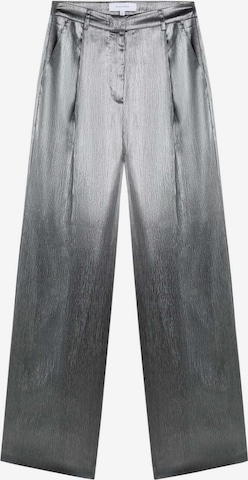 Wide leg Pantaloni con pieghe di Scalpers in argento: frontale