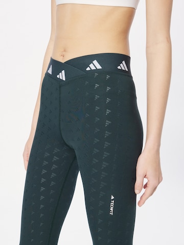 ADIDAS PERFORMANCE Skinny Sportnadrágok 'Brand Love' - zöld