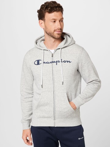 Champion Authentic Athletic Apparel Zip-Up Hoodie in Grey: front