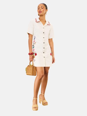 Abito camicia di love & roses in beige: frontale