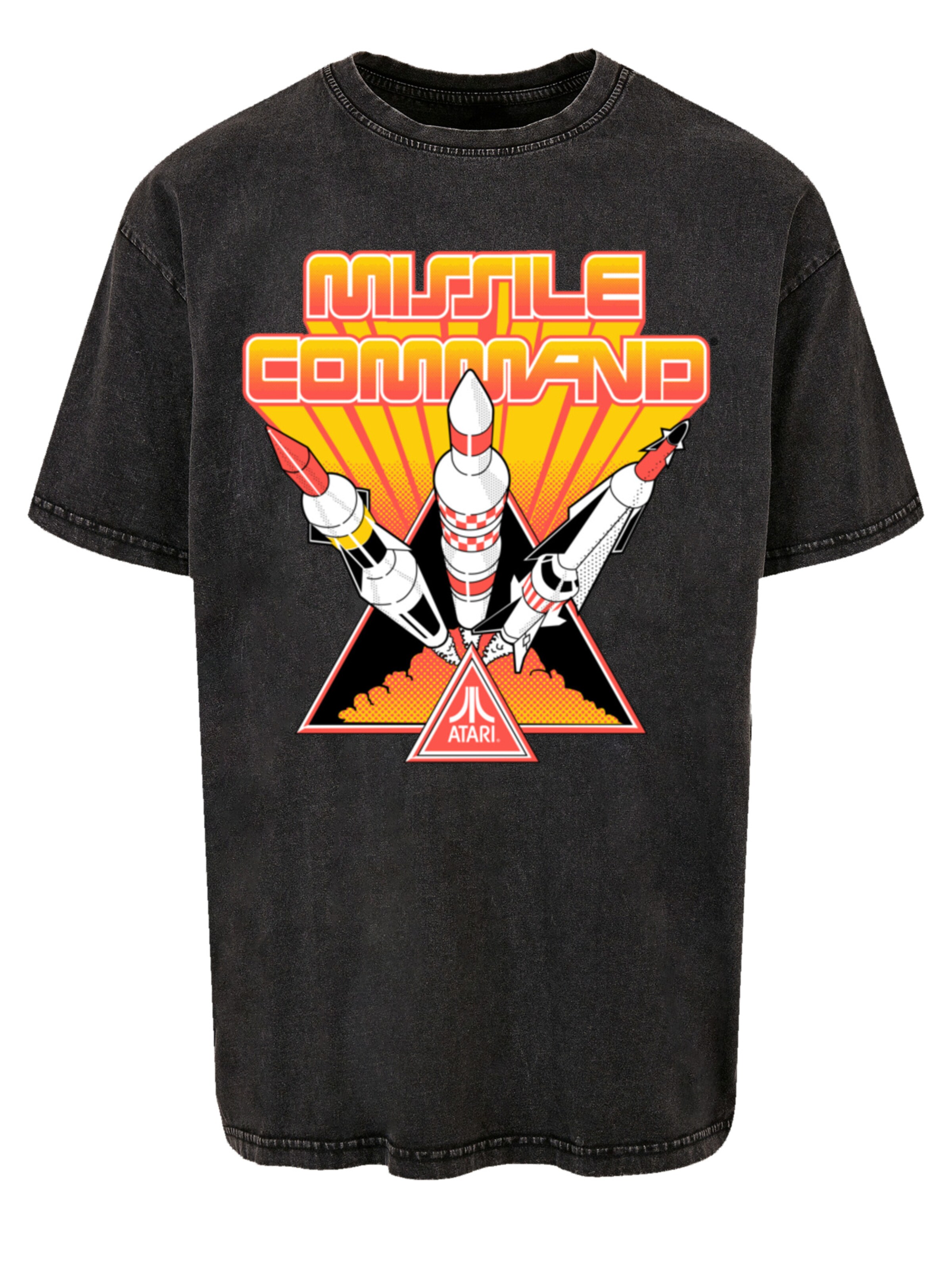 F4NT4STIC Shirt 'Arcade Triple Shot Atari Retro Gaming' in Black: front