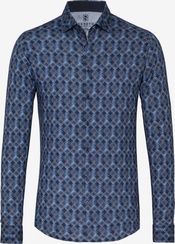 DESOTO Slim fit Business Shirt in Blue: front