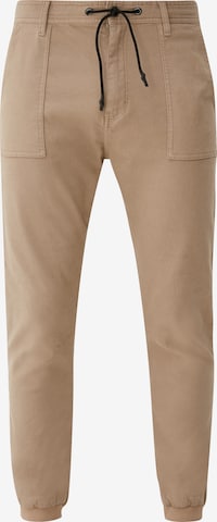 QS Zwężany krój Spodnie w kolorze brązowy: przód