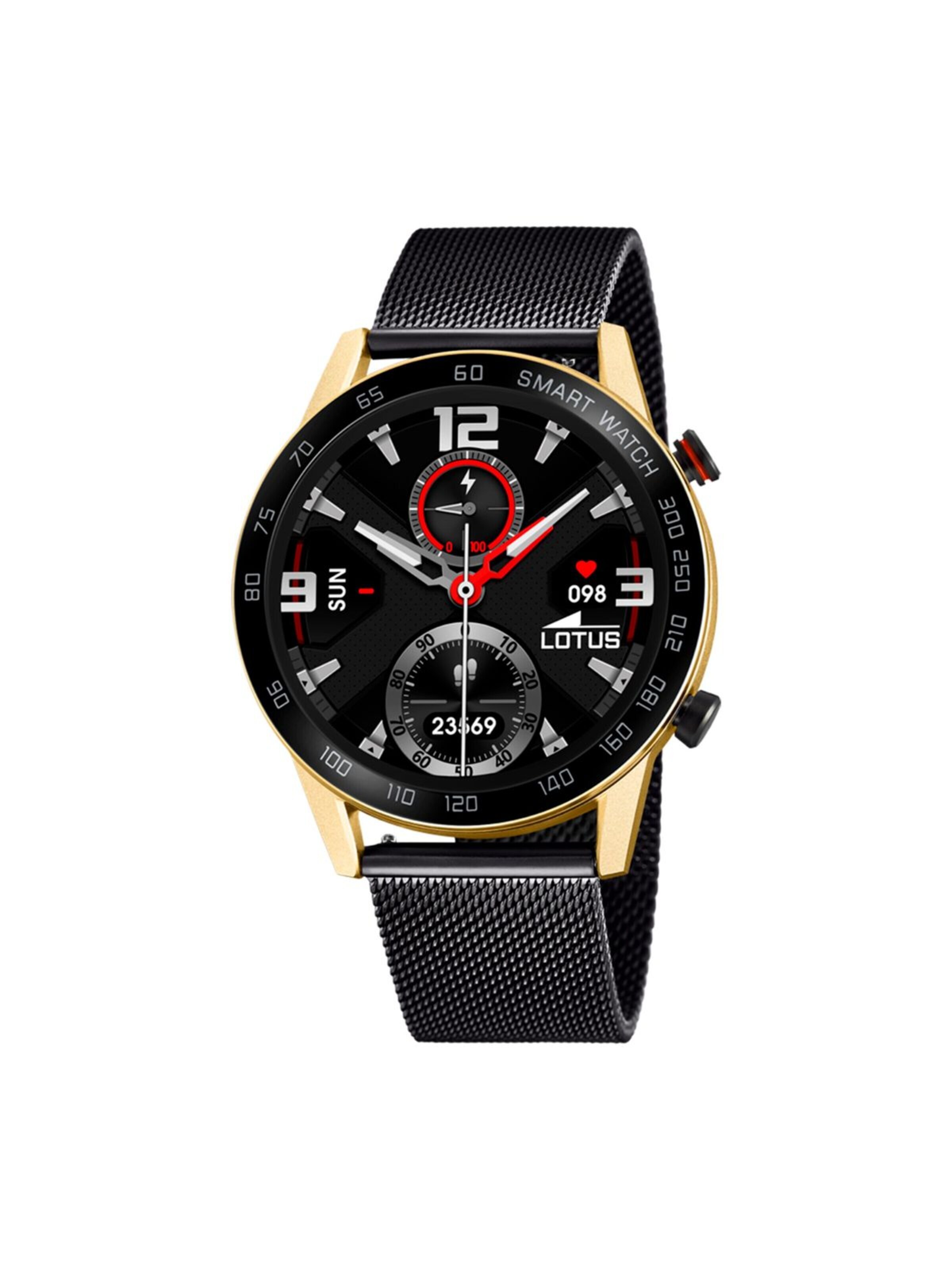 Montre digitale Lotus en noir : devant