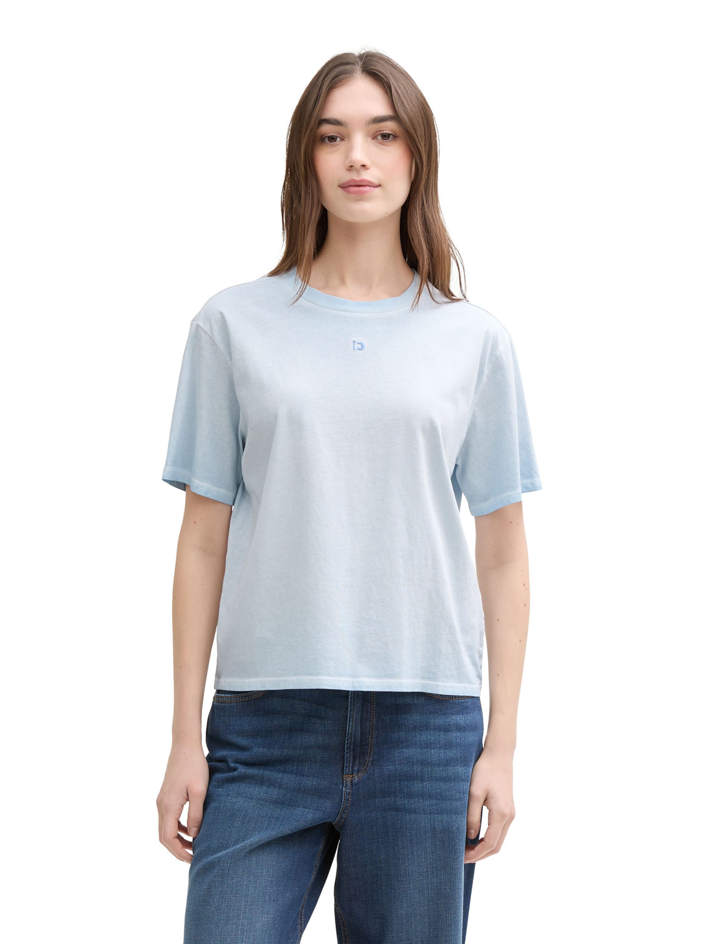 TOM TAILOR DENIM Tričko - Modrá: predná strana