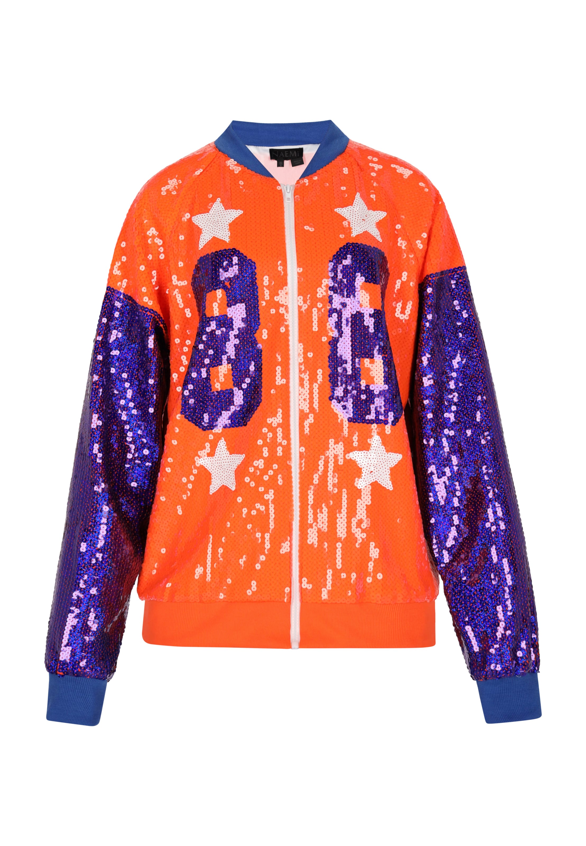 NAEMI Prechodná bunda - indigo / tmavooranžová / biela, Produkt