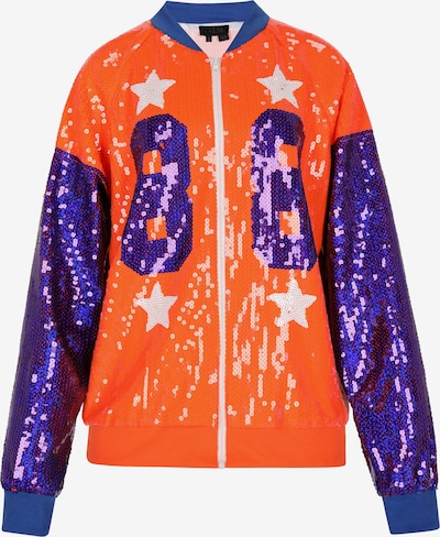 NAEMI Übergangsjacke in indigo / dunkelorange / weiß, Produktansicht