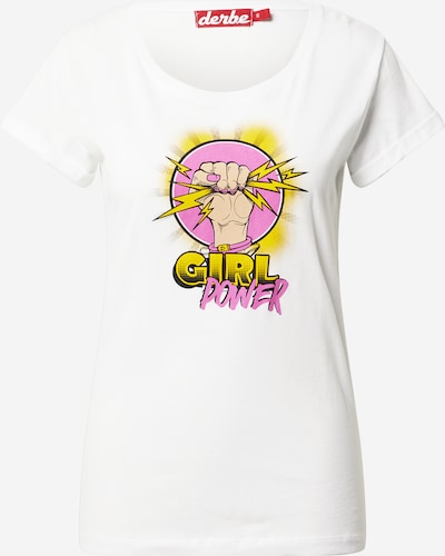 Tricou Derbe pe bej / galben / lila / negru / alb, Vizualizare produs